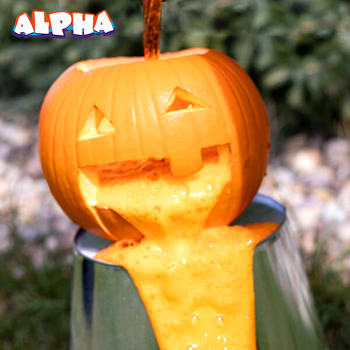 Alpha science classroom：Halloween Pumpkin Volcano science experiment for kids